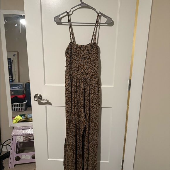 American Eagle Leopard Print Lounge Jumpsuit - Picture 2 of 4